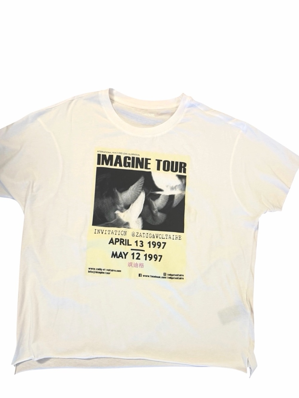 NWT Zadig & Voltaire Imagine Tour Graphic Tee L
